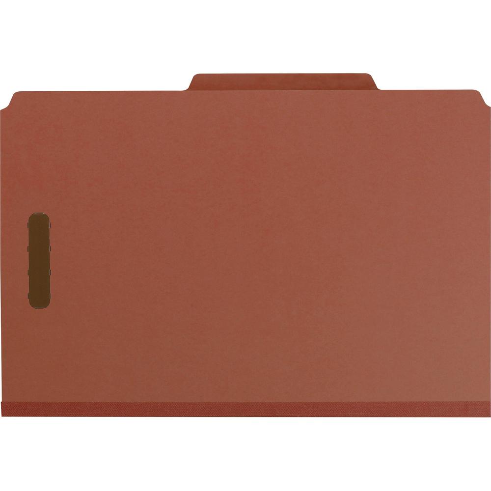 Smead 2/5 Tab Cut Legal Recycled Classification Folder - 8 1/2" x 14" - 2" Expansion - 6 x 2K Fastener(s) - 1" Fastener Capacity, 2" Fastener Capacity - Top Tab Location - Right of Center Tab Position. Picture 7