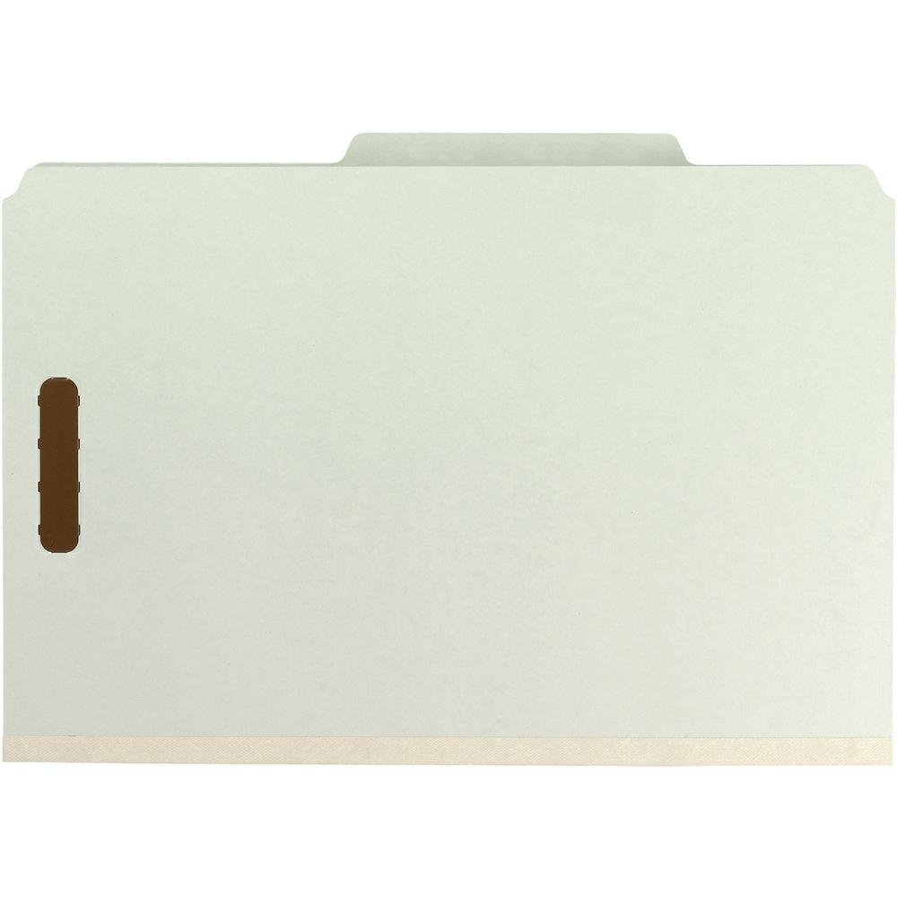 Smead 2/5 Tab Cut Legal Recycled Classification Folder - 8 1/2" x 14" - 2" Expansion - 6 x 2K Fastener(s) - 1" Fastener Capacity, 2" Fastener Capacity - Top Tab Location - Right of Center Tab Position. Picture 3
