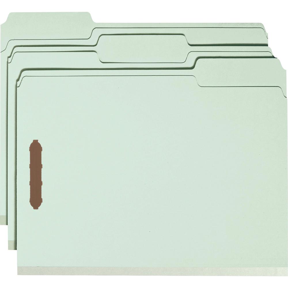 Smead 1/3 Tab Cut Letter Recycled Fastener Folder - 8 1/2" x 11" - 1" Expansion - 2 x 2K Fastener(s) - 2" Fastener Capacity for Folder - Top Tab Location - Right of Center Tab Position - Pressboard - . Picture 3