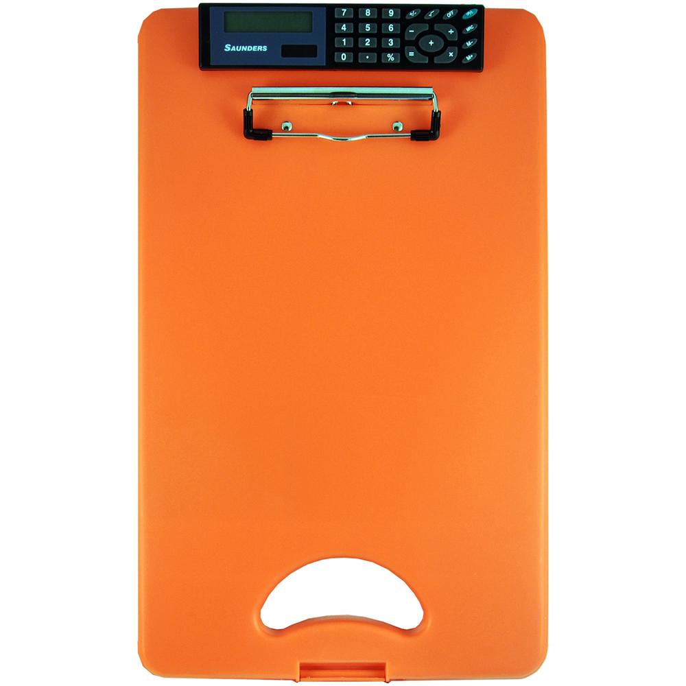 Saunders DeskMate II 00543 Portable Storage Clipboard - 0.50" Clip Capacity - Storage for Stationary - Bottom Opening - 10" x 16" - Low-profile - Polypropylene - Tangerine - 1 Each. Picture 7