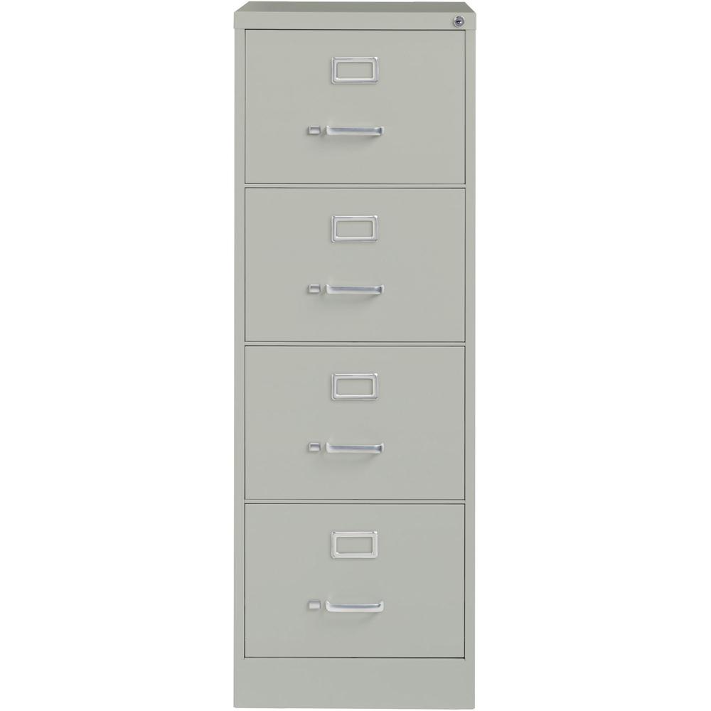 Lorell Fortress Series 26-1/2" Commercial-Grade Vertical File Cabinet - 18" x 26.5" x 52" - 4 x Drawer(s) for File - Legal - Vertical - Lockable, Ball-bearing Suspension, Heavy Duty - Light Gray - Ste. Picture 2