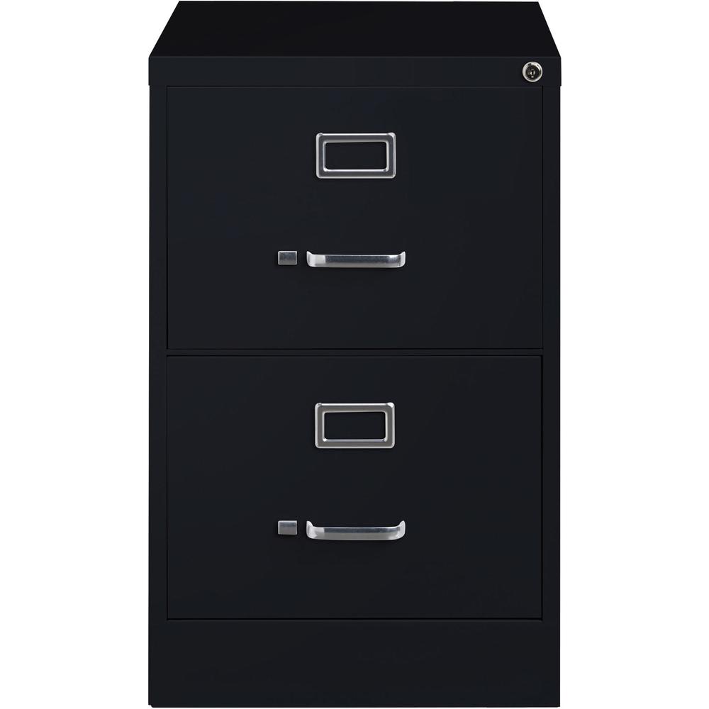 Lorell Fortress Series 26-1/2" Commercial-Grade Vertical File Cabinet - 18" x 26.5" x 28.4" - 2 x Drawer(s) for File - Legal - Vertical - Lockable, Ball-bearing Suspension, Heavy Duty - Black - Steel . Picture 2
