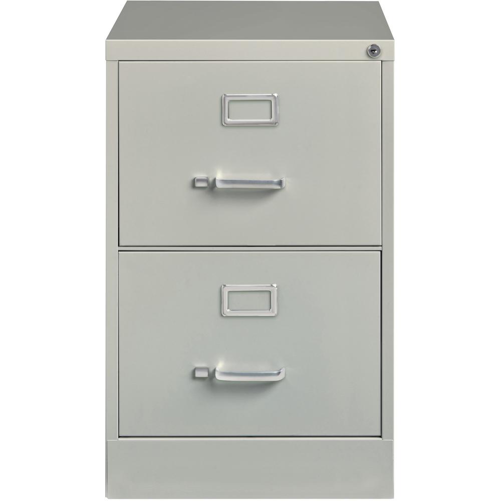 Lorell Fortress Series 26-1/2" Commercial-Grade Vertical File Cabinet - 18" x 26.5" x 28.4" - 2 x Drawer(s) for File - Legal - Vertical - Lockable, Ball-bearing Suspension, Heavy Duty - Light Gray - S. Picture 2