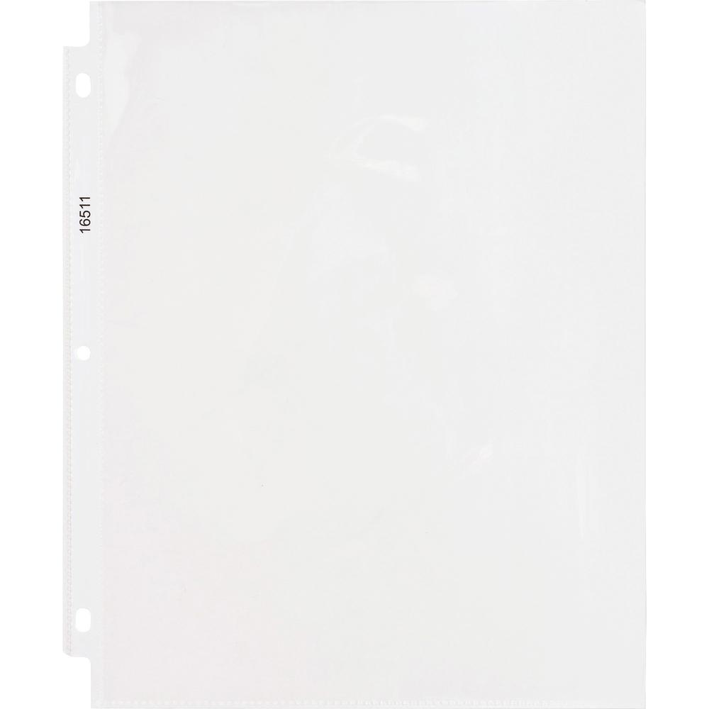Business Source Sheet Protectors - 5 mil Thickness - For Letter 8 1/2" x 11" Sheet - 3 x Holes - Ring Binder - Top Loading - Rectangular - Clear - Polypropylene - 50 / Box. Picture 3