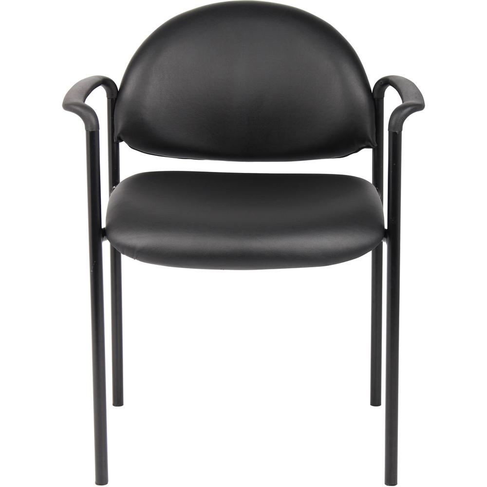 Boss Diamond Stacking Chair with Arm - Black - Fabric. Picture 2