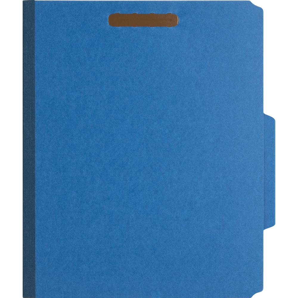 Nature Saver Letter Recycled Classification Folder - 8 1/2" x 11" - 2" Fastener Capacity for Folder - Top Tab Location - 1 Divider(s) - Blue - 100% Recycled - 10 / Box. Picture 7