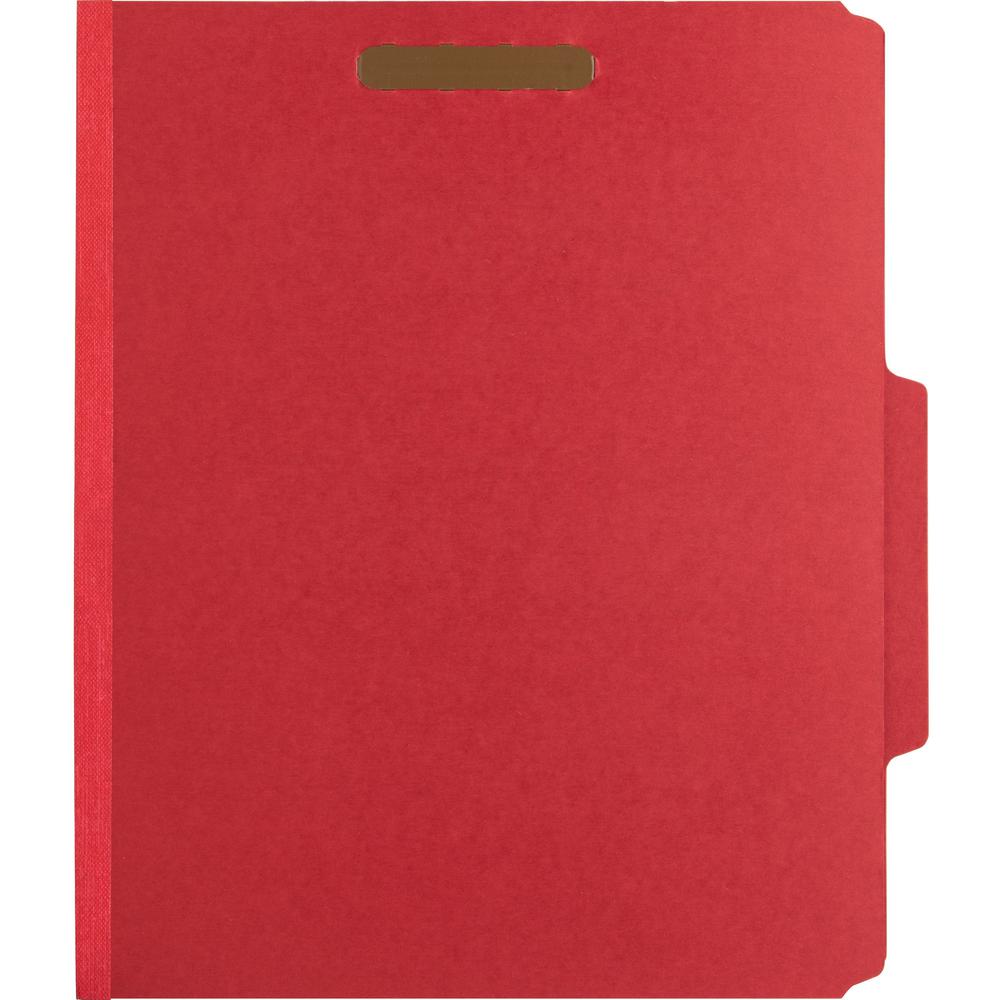 Nature Saver Letter Recycled Classification Folder - 8 1/2" x 11" - 2" Fastener Capacity for Folder - 2 Divider(s) - Red - 100% Recycled - 10 / Box. Picture 6