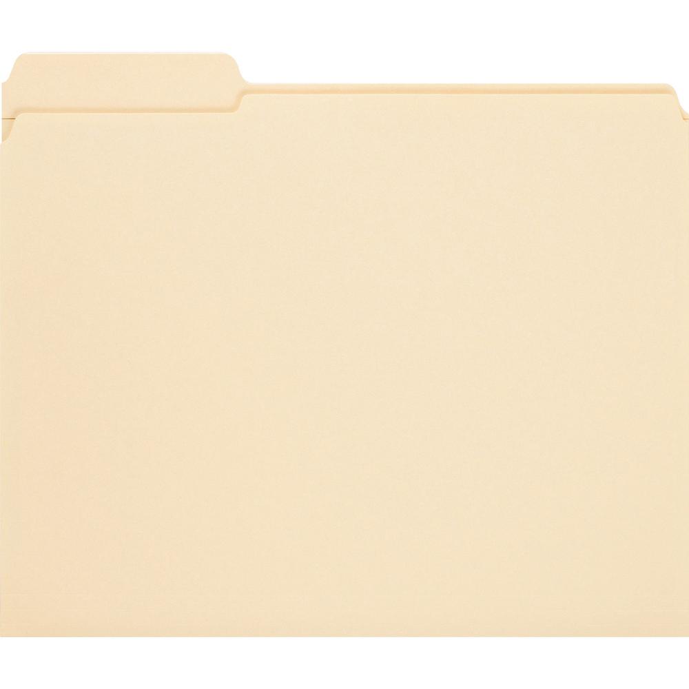Smead 1/3 Tab Cut Letter Recycled Fastener Folder - 8 1/2" x 11" - 3/4" Expansion - 2 x 2S Fastener(s) - Top Tab Location - Assorted Position Tab Position - Manila - Manila - 10% Recycled - 50 / Box. Picture 5
