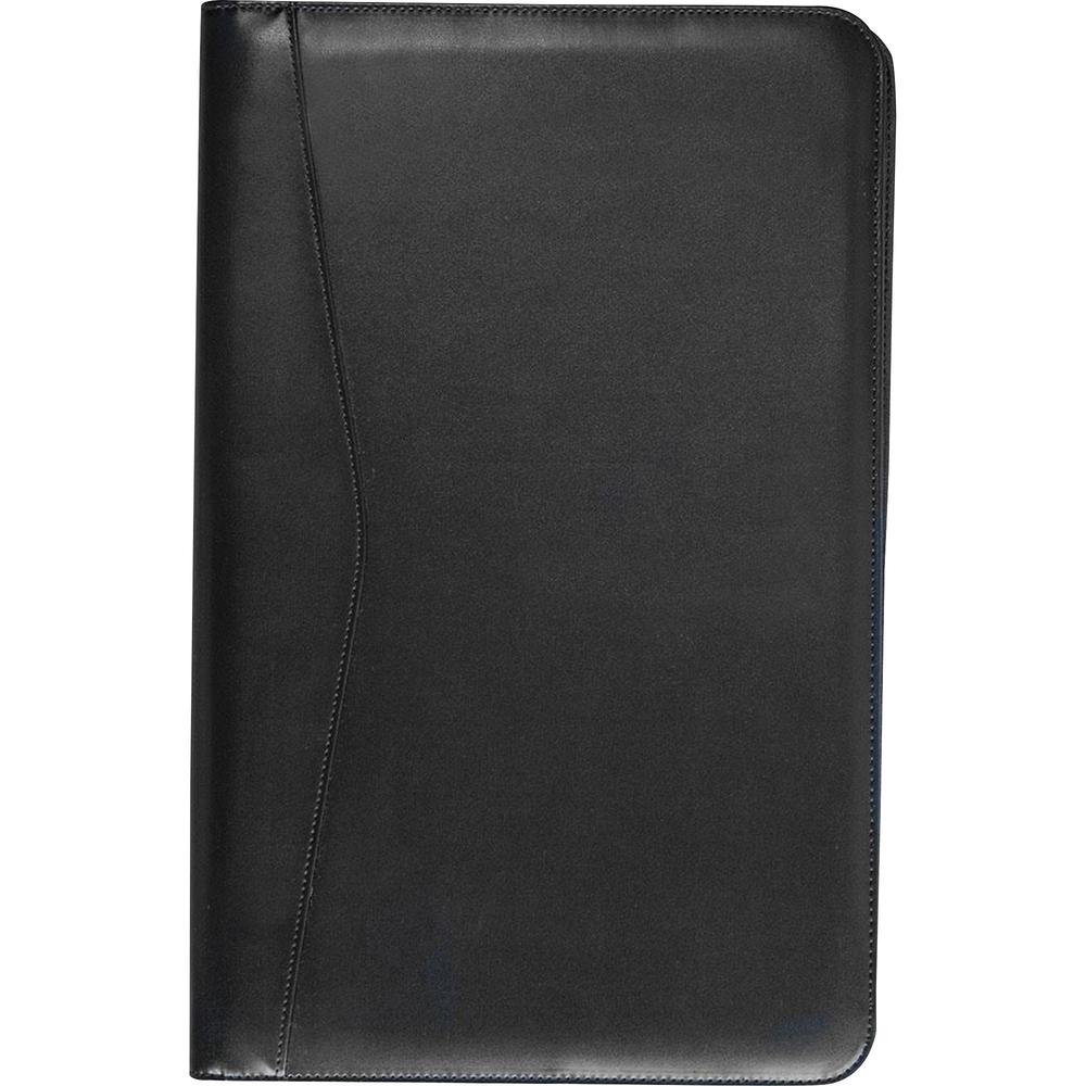 Dacasso Deluxe Legal Portfolio - 8 1/2" x 14" - Leather, Top Grain Leather - Black - 1 Each. Picture 4