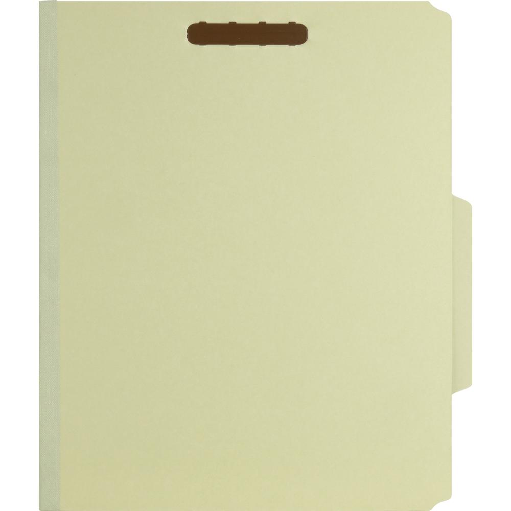 Nature Saver 2/5 Tab Cut Letter Recycled Classification Folder - 8 1/2" x 11" - 2" Expansion - Prong K Style Fastener - 2" Fastener Capacity for Folder, 1" Fastener Capacity for Divider - 2 Divider(s). Picture 7