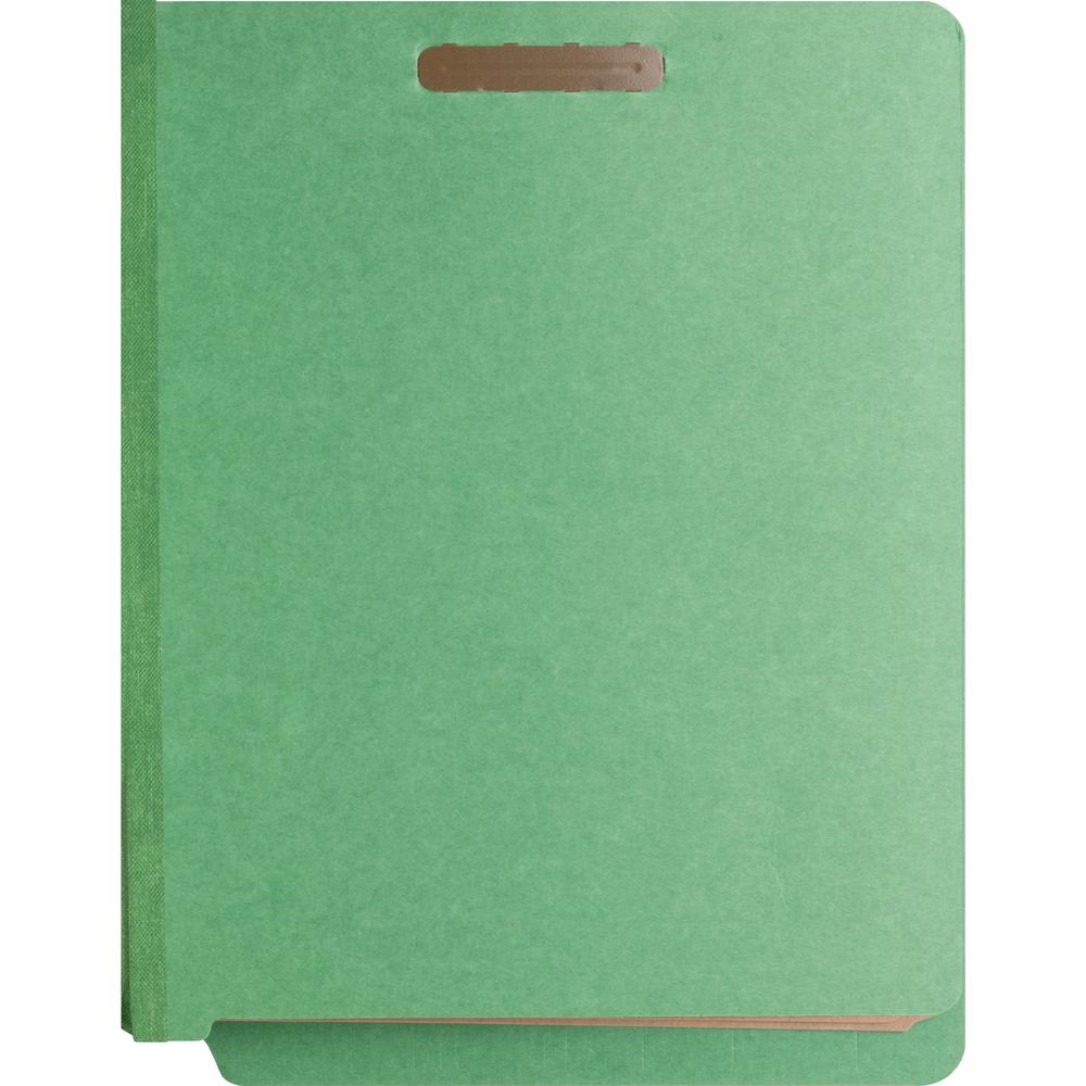 Nature Saver Letter Recycled Classification Folder - 8 1/2" x 11" - End Tab Location - 2 Divider(s) - Fiberboard - Green - 100% Recycled - 10 / Box. Picture 7