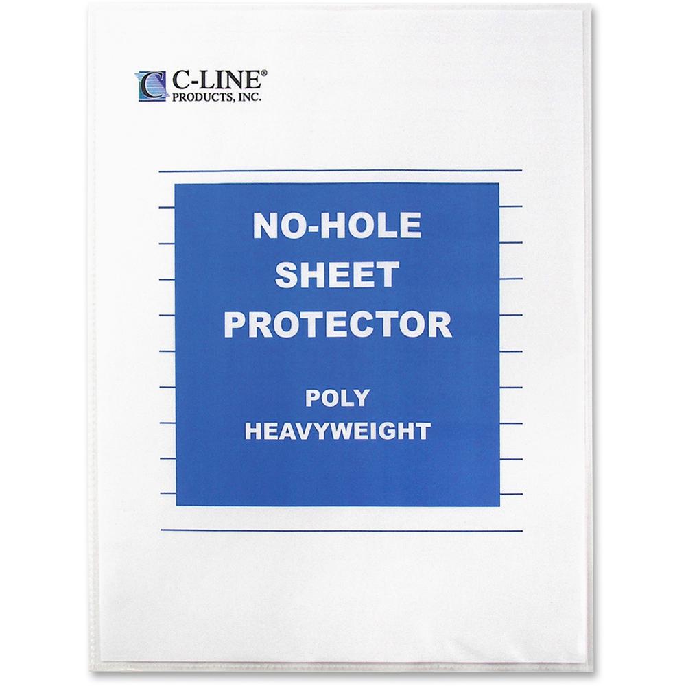 C-Line No-Hole Heavyweight Poly Sheet Protectors - Clear, Top Loading, 11 x 8-1/2, 25/BX, 62907. Picture 7