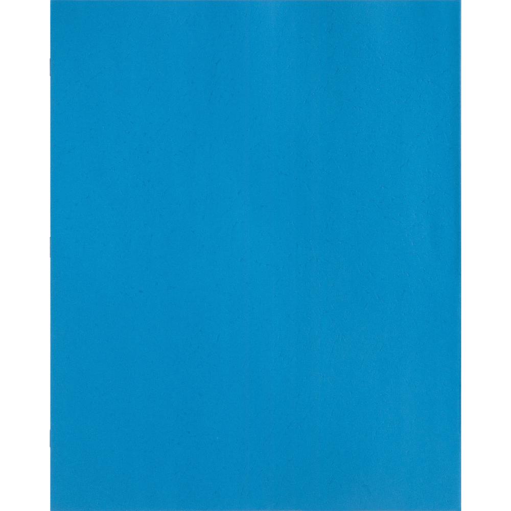 Business Source Letter Recycled Pocket Folder - 8 1/2" x 11" - 100 Sheet Capacity - 3 x Prong Fastener(s) - 1/2" Fastener Capacity - 2 Inside Front & Back Pocket(s) - Leatherette - Light Blue - 35% Re. Picture 4