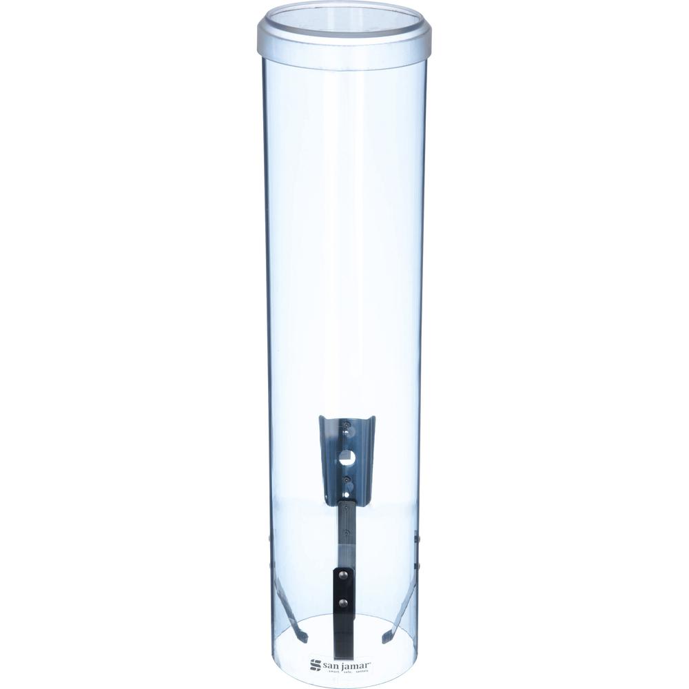 San Jamar Pull-type Water Cup Dispenser - 16 Tube - 3.39" Cup Rim Diameter - Pull Dispensing - Paper Cups Supported - Surface Mount - Arctic Blue - Plastic - 1 Each - Durable, Flip Cap, Impact Resista. Picture 6