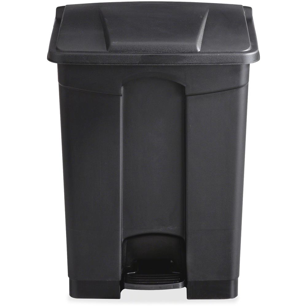 Safco Plastic Step-on Waste Receptacle - 17 gal Capacity - Rectangular - 26.3" Height x 19.8" Width x 16.3" Depth - Plastic - Black - 1 Each. Picture 2