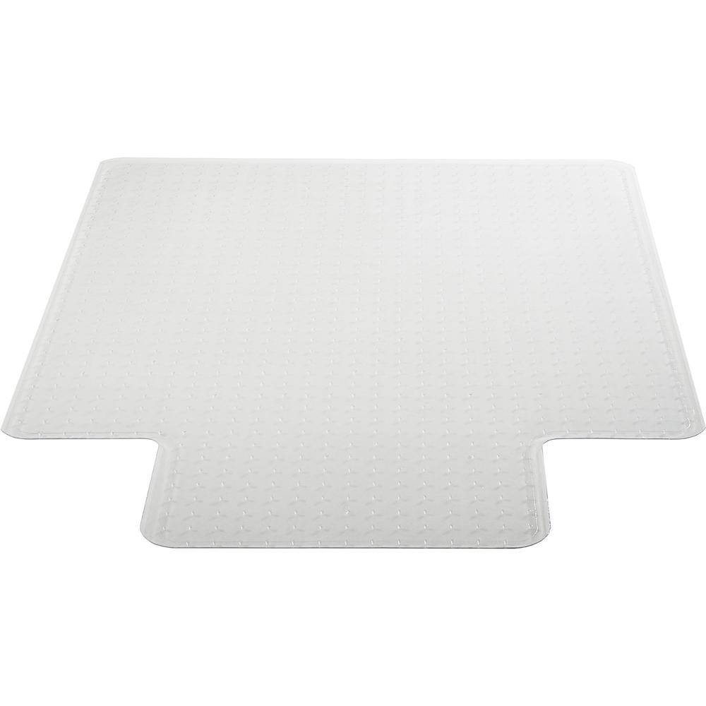 Lorell Standard Lip Low-pile Chairmat - Carpeted Floor - 48" Length x 36" Width x 0.112" Thickness - Lip Size 10" Length x 19" Width - Vinyl - Clear - 1Each. Picture 3