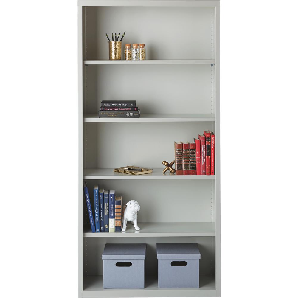 Lorell Fortress Series Bookcase - 34.5" x 13" x 30" - 2 x Shelf(ves) - Light Gray - Powder Coated - Steel - Recycled. Picture 9