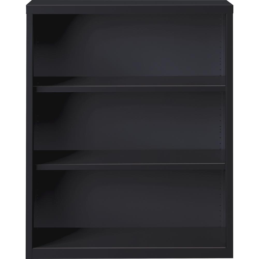 Lorell Fortress Series Bookcases - 34.5" x 13" x 42" - 3 x Shelf(ves) - Black - Powder Coated - Steel - Recycled. Picture 3
