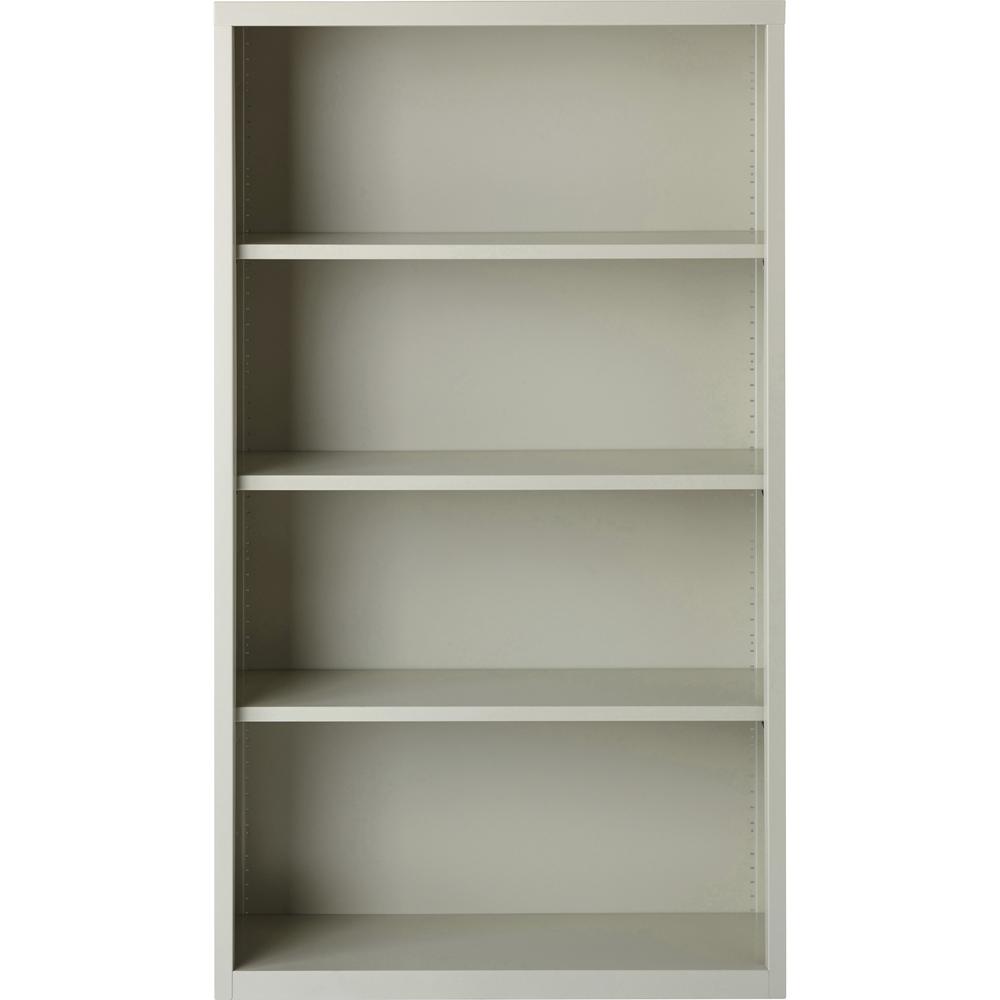 Lorell Fortress Series Bookcase - 34.5" x 13" x 60" - 4 x Shelf(ves) - Light Gray - Powder Coated - Steel - Recycled. Picture 2