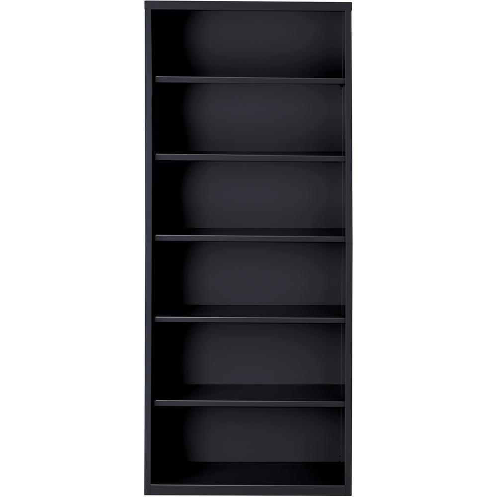 Lorell Fortress Series Bookcase - 34.5" x 13" x 82" - 6 x Shelf(ves) - Black - Powder Coated - Steel - Recycled. Picture 2