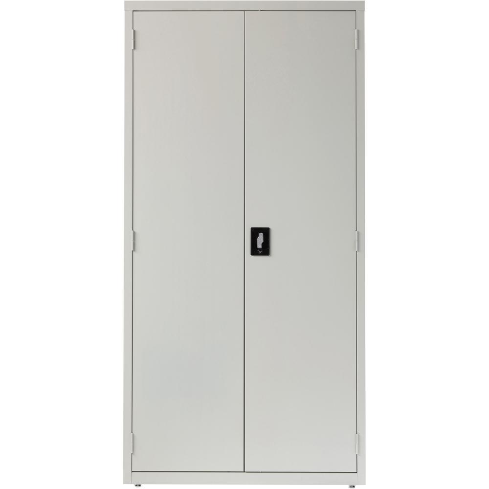Lorell Fortress Series Storage Cabinets - 36" x 18" x 72" - 5 x Shelf(ves) - Recessed Locking Handle, Hinged Door, Durable - Light Gray - Powder Coated - Steel - Recycled. Picture 8