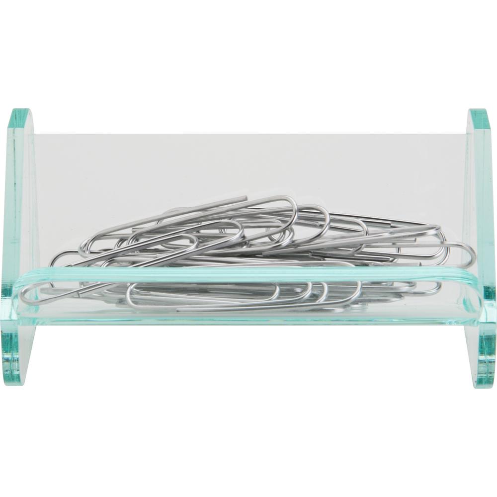 Lorell Acrylic Paper Clip Holder - Acrylic - 1 Each - Green, Transparent. Picture 5