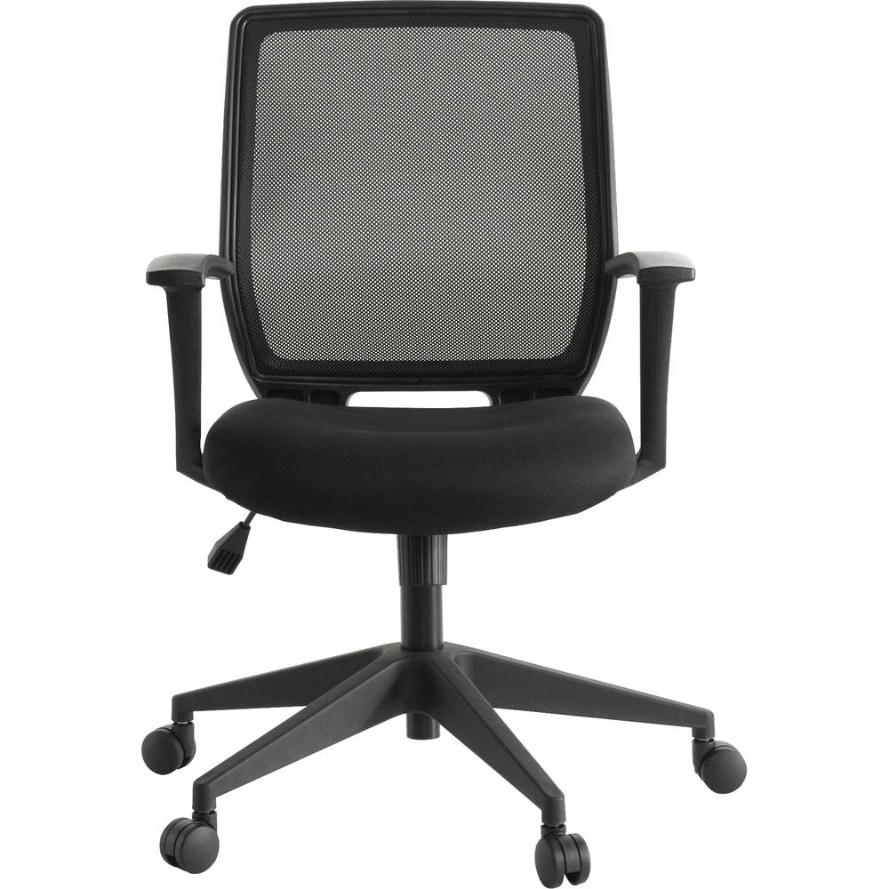 Lorell Executive Mid-back Work Chair - Black Seat - 5-star Base - Black - 1 Each. Picture 13