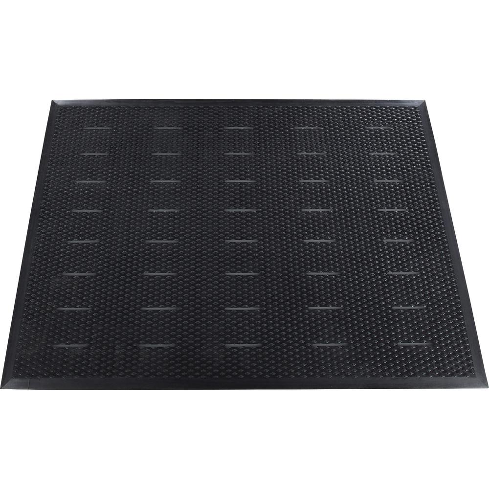 Genuine Joe Free Flow Comfort Anti-fatigue Mat - 48" Length x 36" Width x 0.500" Thickness - Rubber - Black - 1Each. Picture 3