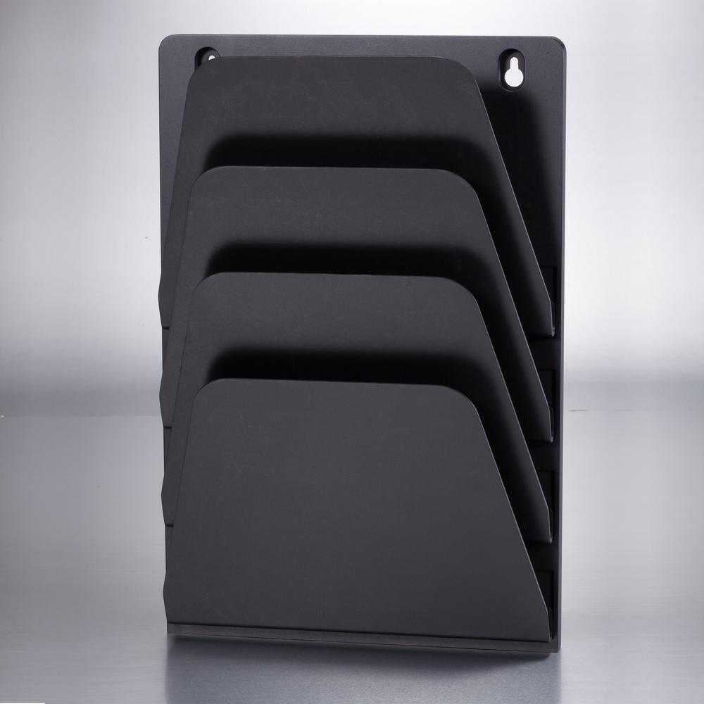Officemate Wall File Holder - 7 Compartment(s) - 22.4" Height x 9.5" Width x 2.9" Depth - Black - Plastic - 1 Each. Picture 3