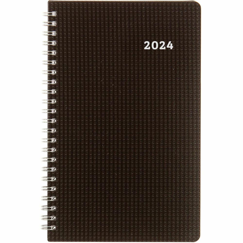 Brownline DuraFlex Weekly Appointment Book - Julian Dates - Weekly - 12 Month - January 2024 - December 2024 - 7:00 AM to 6:00 PM - Hourly - 1 Week Double Page Layout - 5" x 8" Sheet Size - Twin Wire . Picture 3
