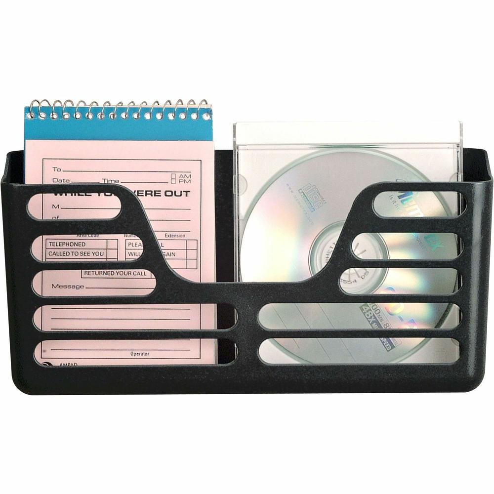 Lorell Cubicle Pocket File - 30% Recycled - Black - Plastic - 1 Each. Picture 3