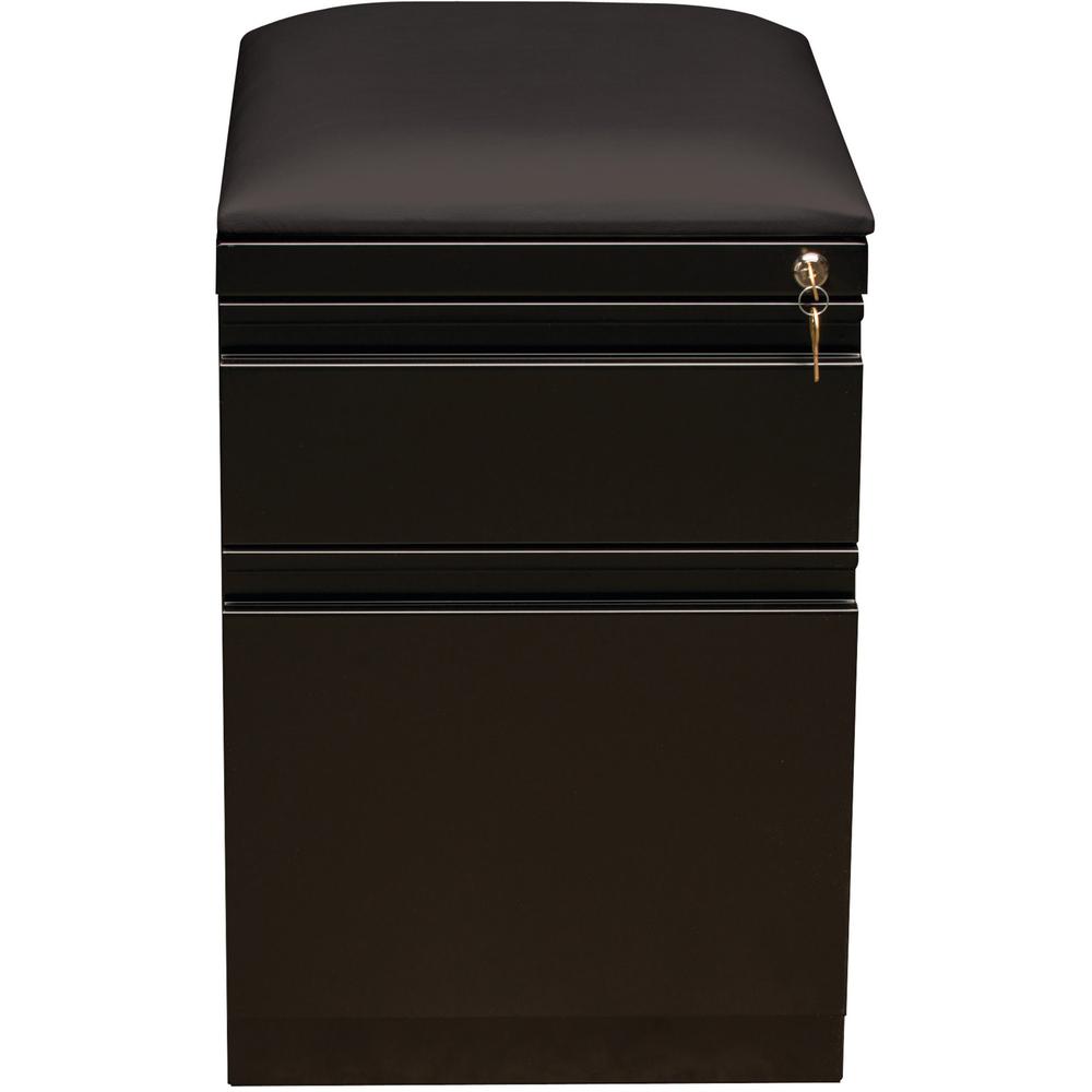 Lorell Mobile File Cabinet with Seat Cushion Top - 15" x 19.9" x 23.8" - 2 x Drawer(s) for Box, File - Letter - 305.50 lb Load Capacity - Ball-bearing Suspension, Drawer Extension - Black - Steel - Re. Picture 5