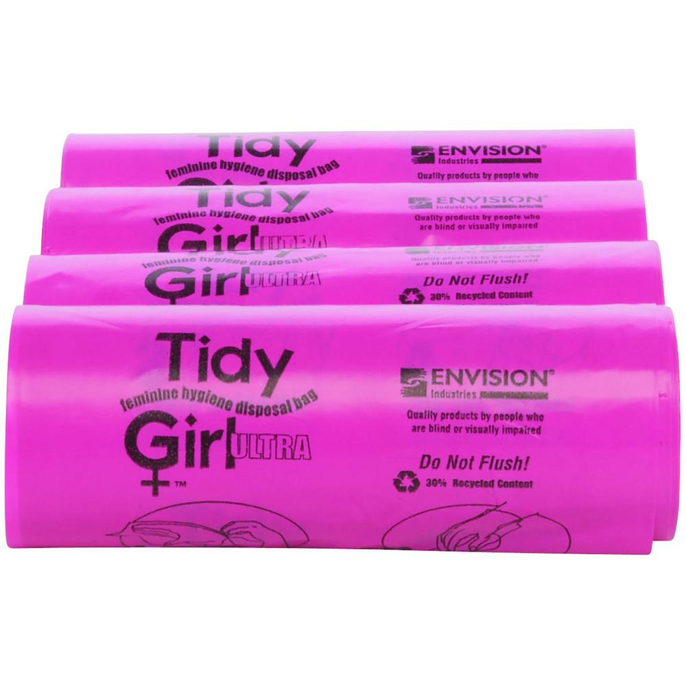 Stout Tidy Girl Feminine Hygiene Disposable Bags - 7.25" Width x 14" Length - 1.20 mil (30 Micron) Thickness - Pink - Plastic - 600/Box - Sanitary - Recycled. Picture 2