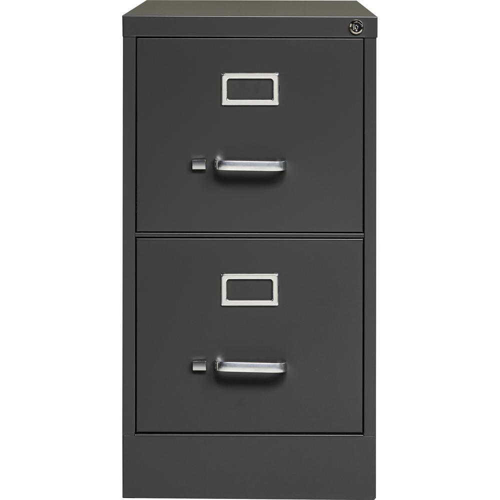 Lorell Fortress Series 26-1/2" Commercial-Grade Vertical File Cabinet - 15" x 26.5" x 28.4" - 2 x Drawer(s) for File - Letter - Vertical - Drawer Extension, Security Lock, Label Holder, Pull Handle - . Picture 6