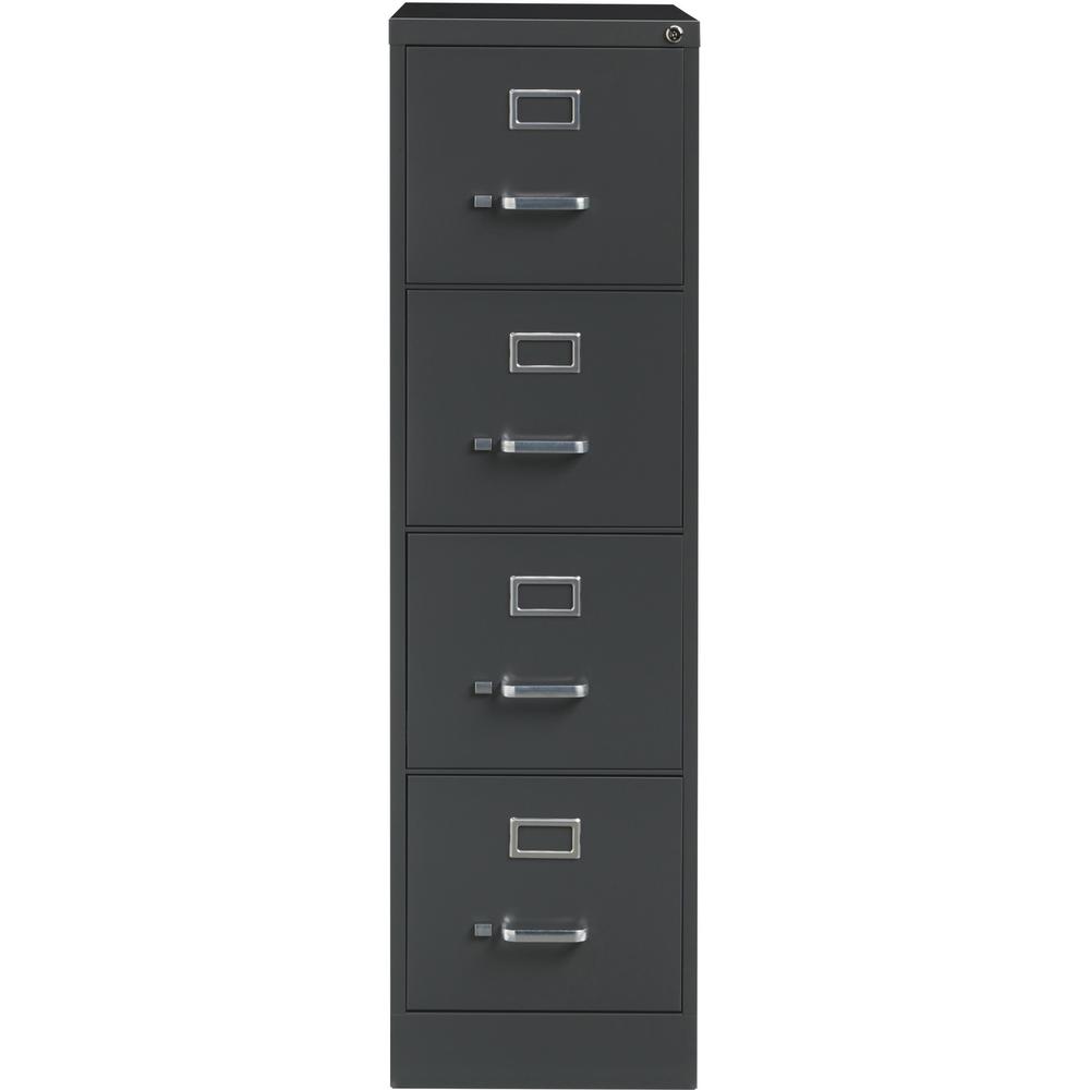 Lorell Fortress Series 26-1/2" Commercial-Grade Vertical File Cabinet - 15" x 26.5" x 52" - 4 x Drawer(s) for File - Letter - Vertical - Drawer Extension, Security Lock, Label Holder, Pull Handle - Ch. Picture 2