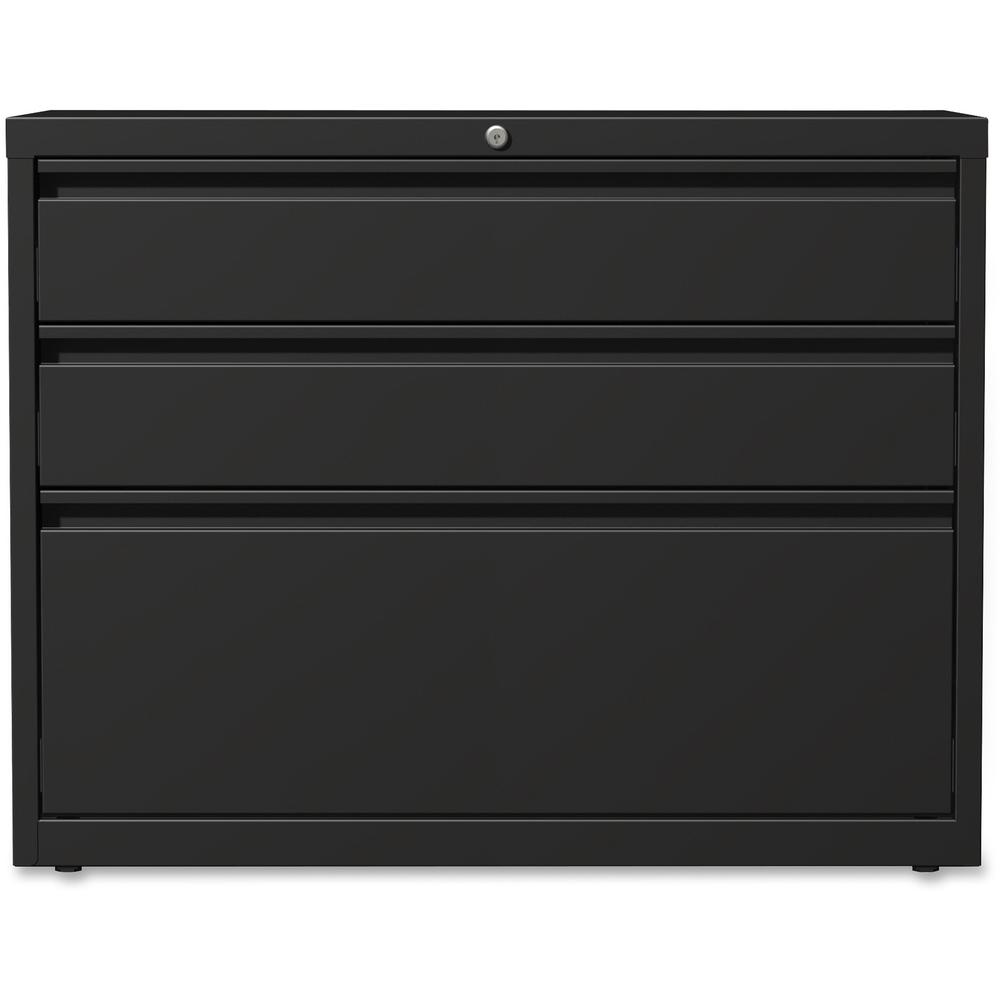 Lorell 36" Box/Box/File Lateral File Cabinet - 36" x 18.6" x 28" - 3 x Drawer(s) for Box, File - A4, Legal, Letter - Lateral - Hanging Rail, Locking Drawer, Ball-bearing Suspension, Magnetic Label Hol. Picture 3