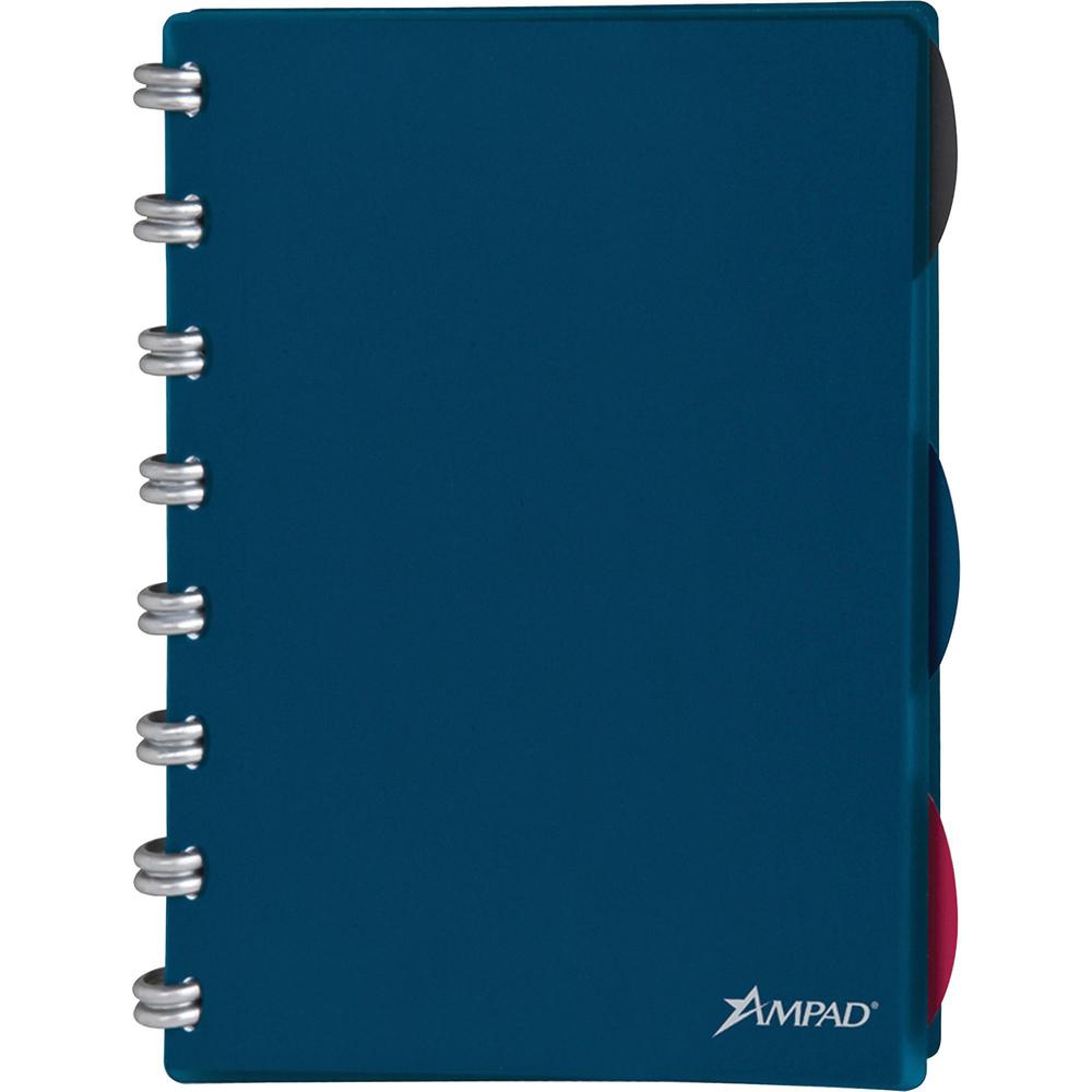 TOPS Versa Crossover Ruled Spiral Notebook - 60 Sheets - Spiral - 24 lb Basis Weight - 6" x 9" - NavyPoly Cover - Repositionable, Pocket, Micro Perforated - 1 Each. Picture 6