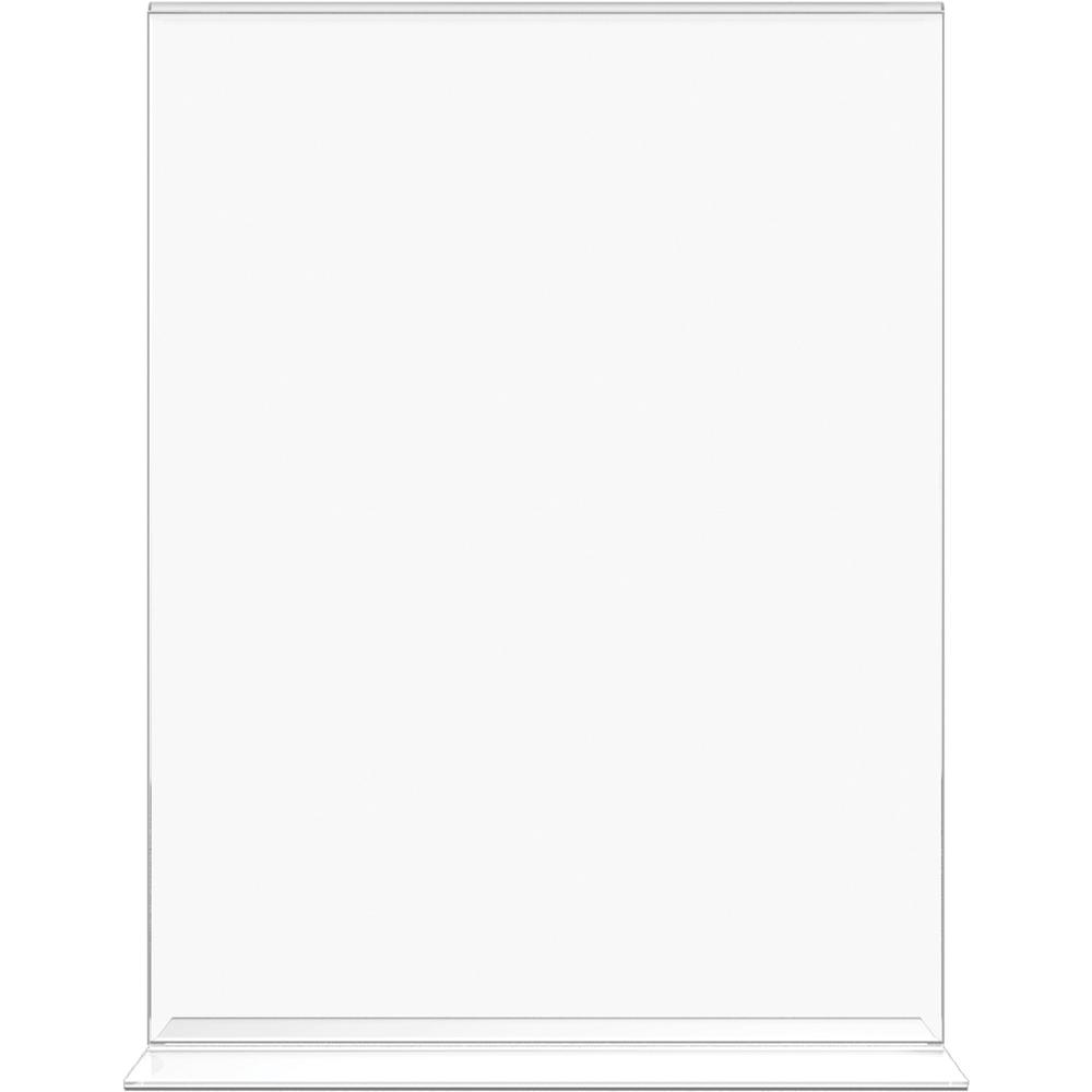 Lorell Double-sided Frame - 1 Each - 8.50" Holding Width x 11" Holding Height - Rectangular Shape - Double Sided - Acrylic - Countertop - Clear. Picture 3