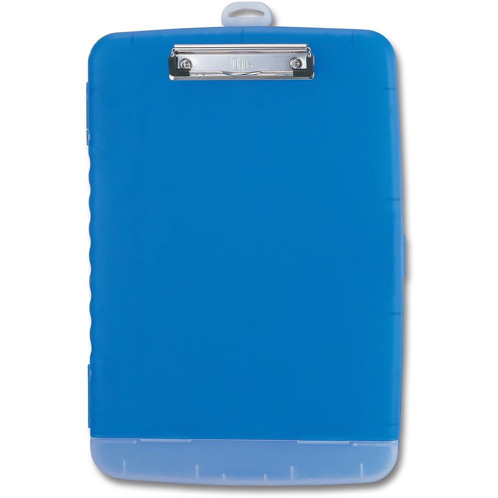 Officemate Slim Clipboard Storage Box - 1" Clip Capacity - 8 1/2" x 11" - Blue - 1 Each. Picture 10