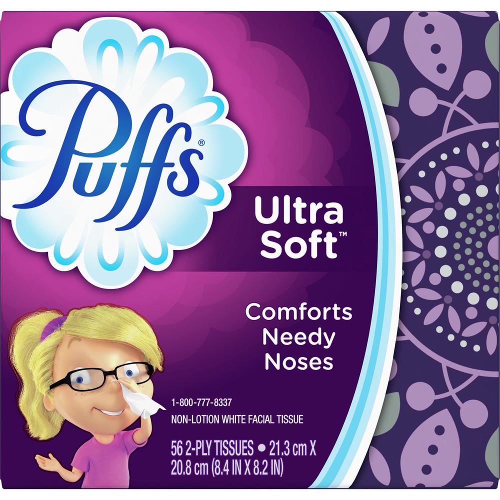 Puffs Ultra Facial Tissue - White - 56 Per Box - 24 / Carton. Picture 3