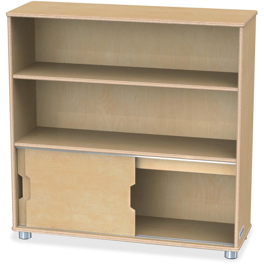 Jonti-Craft TrueModern Bookcase Storage - 2 Compartment(s) - 36" Height x 36" Width x 12" Depth - Adjustable Shelf, Durable - Baltic - Anodized Aluminum, Birch - 1 Each. Picture 4