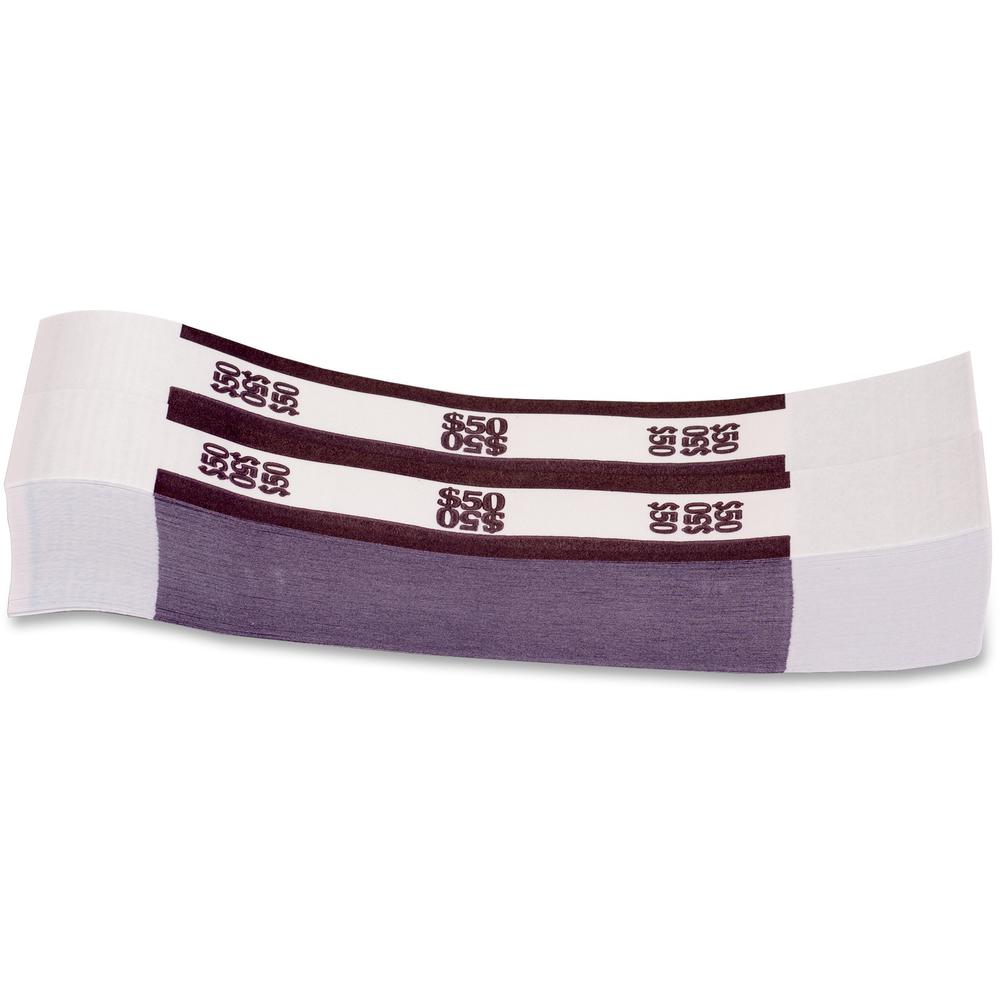 PAP-R Currency Straps - 1.25" Width - Self-sealing, Self-adhesive, Durable - 20 lb Basis Weight - Kraft - White, Violet - 1000 / Pack. Picture 8