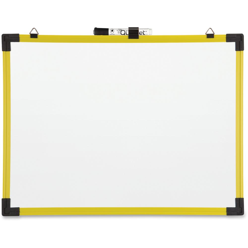 Quartet Industrial Magnetic Whiteboard - 48" (4 ft) Width x 36" (3 ft) Height - White Painted Steel Surface - Bright Yellow Aluminum Frame - Rectangle - Horizontal - Magnetic - 1 Each. Picture 2