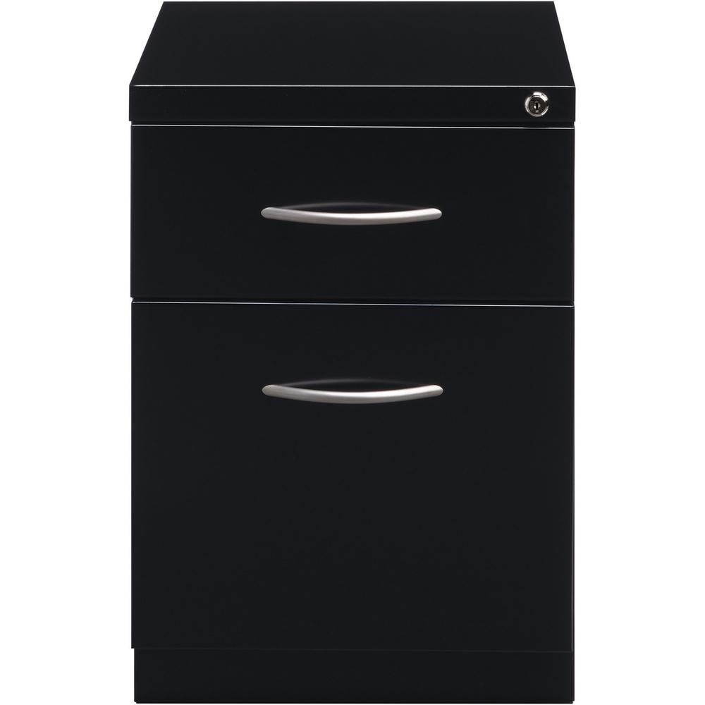 Lorell Premium Box/File Mobile File Cabinet with Arm Pull - 15" x 19.9" x 21.8" - 2 x Drawer(s) for Box, File - Letter - Pencil Tray, Ball-bearing Suspension, Drawer Extension, Durable - Black - Steel. Picture 5