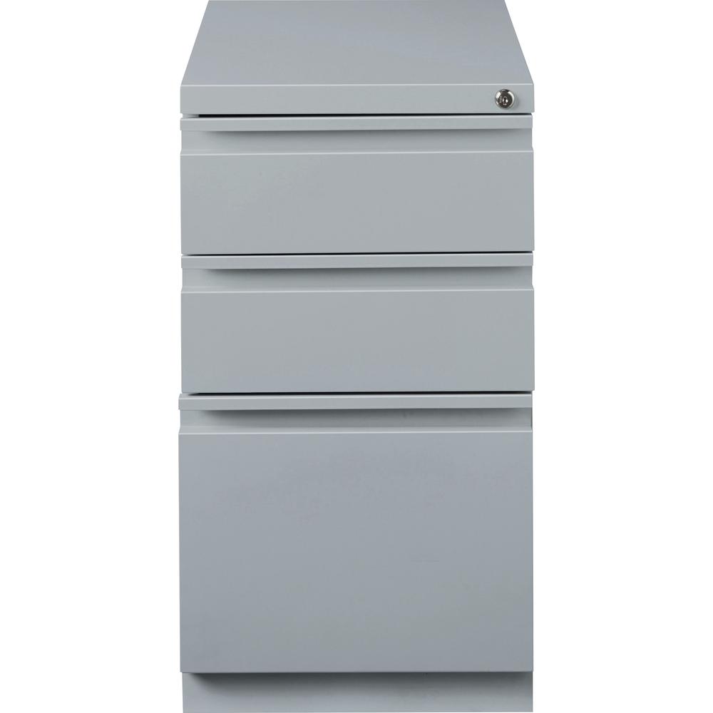 Lorell 20" Box/Box/File Mobile File Cabinet with Full-Width Pull - 15" x 19.9" x 27.8" - 3 x Drawer(s) for Box, File - Letter - Ball-bearing Suspension, Drawer Extension, Durable, Recessed Drawer - Gr. Picture 3