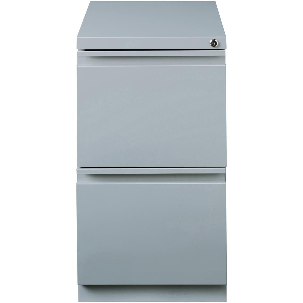 Lorell 20" File/File Mobile File Cabinet with Full-Width Pull - 15" x 19.9" x 27.8" - 2 x Drawer(s) for File - Letter - Vertical - Ball-bearing Suspension, Drawer Extension, Durable, Recessed Drawer -. Picture 3