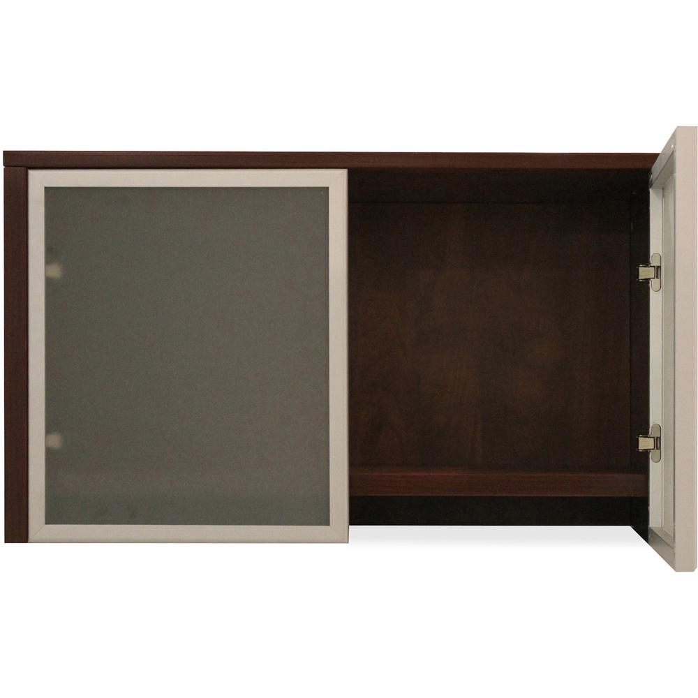 Lorell Wall-Mount Hutch Frosted Glass Door - 0.2" , 36"Door, 16.6" x 16" x 0.9" - Material: Frosted Glass Door - Finish: Frost. Picture 6