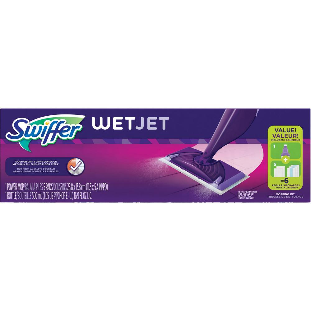 Swiffer WetJet Mopping Kit - Reinforced, Swivel Head - 2 / Carton - Purple. Picture 2