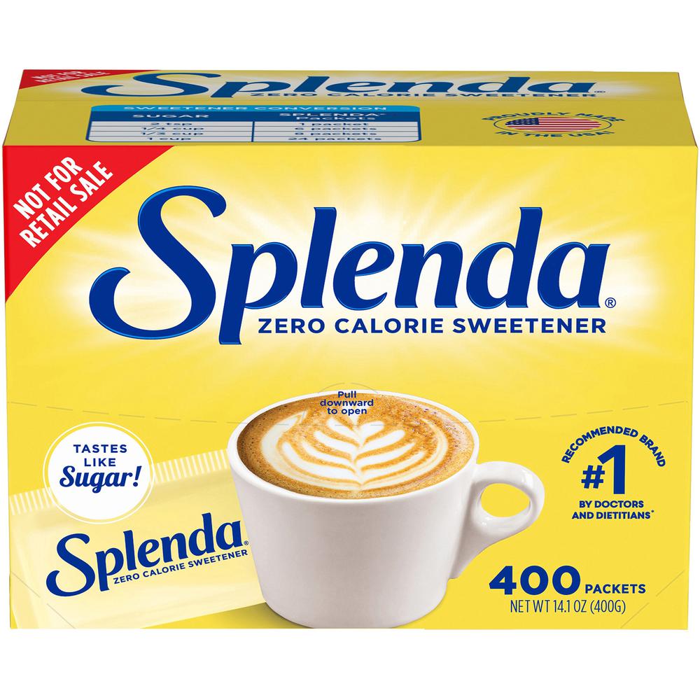 Splenda Single-serve Sweetener Packets - 0.035 oz (1 g) - Artificial Sweetener - 6/Carton - 400 Per Box. Picture 2