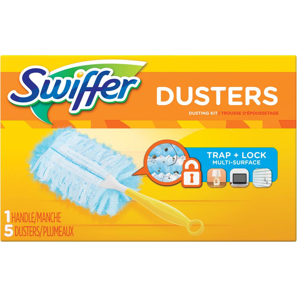 Swiffer Unscented Duster Kit - 5 pieces/Kit - 6 / Carton - Fiber - Blue, Yellow. Picture 2